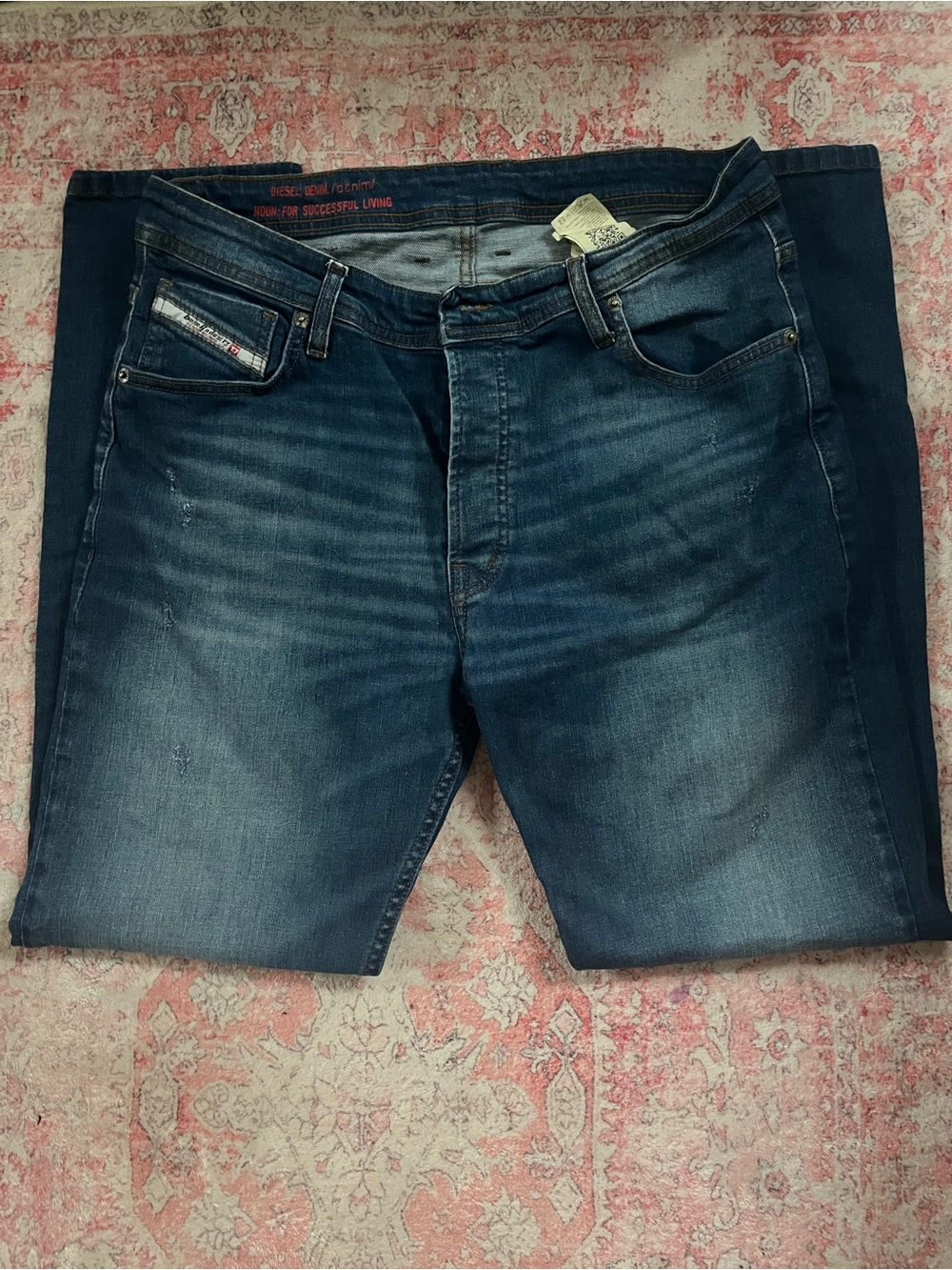 Diesel Men’s Dark Blue Straight Jeans